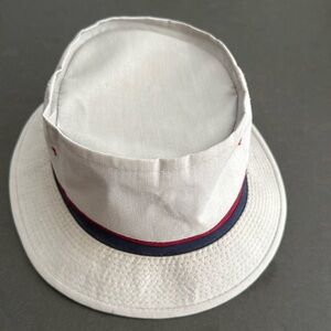 Dorfman Pacific Co Gray/Taupe Bucket Hat w/Blue/Red Hat Band. Size Medium.
